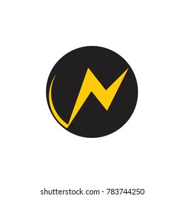 letter n thunder logo vector