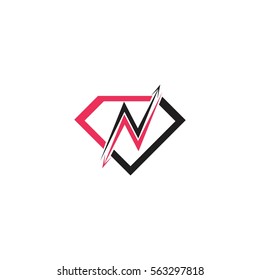 letter N thunders with arrows design logo vector