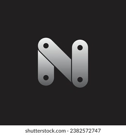 Letter N tool, technology geometric symbol simple logo vector