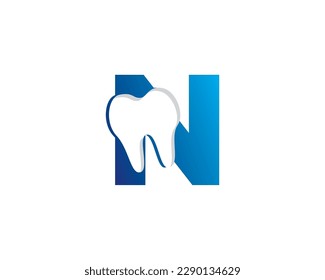Letter N And Tooth Logo Icon 002