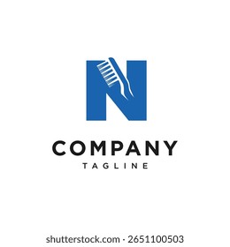 Letter N Toothbrush Logo Icon Vector