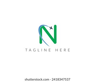 Letter N tour and travel logo design vector design