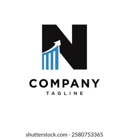 Letter N Trading Logo Icon Vector