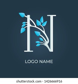 Letter N Tree Logo Isolated Alphabet Stock Vector (Royalty Free) 1426666916