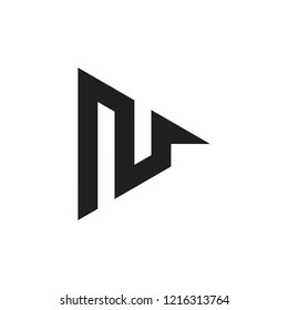 letter n triangle arrow geometric logo vector