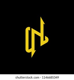 letter n triangle arrows logo vector