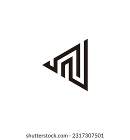 Letter N triangle geometric symbol simple logo vector