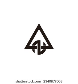 letter N and triangle geometric symbol simple logo vector