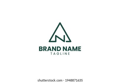 Letter A N Triangle Logo Design Vector Template suitable for personal or business brand