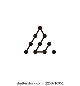 Letter N triangle, molecules geometric symbol simple logo vector
