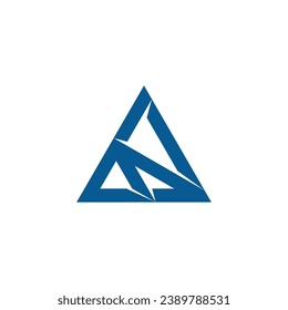 letter n triangle simple geometric logo vector 