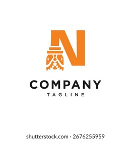 Letter N Tricone Drill Bit Logo-Vektorgrafik