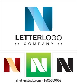 Letter N (Typography) Vector Symbol Company Logo (Logotype). 3d Geometric Paper Fold (Origami) Layered Spiral Style Icon Illustration. Elegant Identity Concept Design Idea Brand Template.