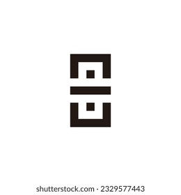 Letter n U, 8, square geometric symbol simple logo vector