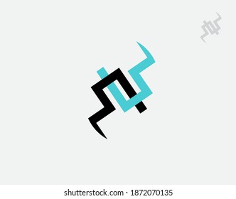 Letter N and U Energy logotype on white background in vector illustration