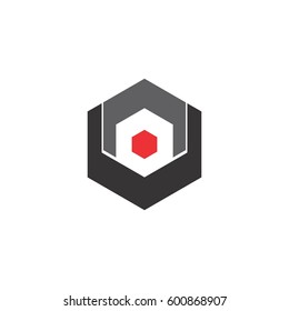 letter n and u hexagon logo