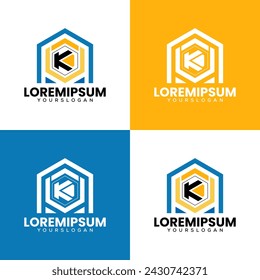 letter  N U K  construction  icon logo design 