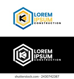 letter  N U K  construction  icon logo design 