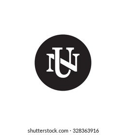 letter N and U monogram circle logo