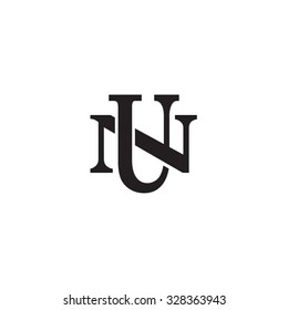 letter N and U monogram logo