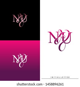 Letter N U NU logo initial vector. Initial luxury logo.