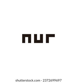 Letter n U r square geometric symbol simple logo vector