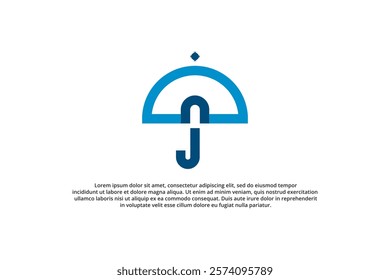 letter n umbrella modern minimal logo