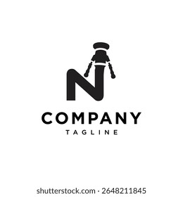 Letter N Underwing Nozzle Logo Icon Vector