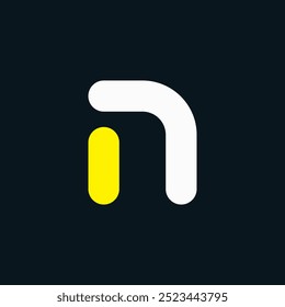 Letter N Unique Minimal Concept Logo | Multicolor N Letter Typography Symbol