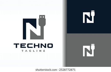Letra N Logotipo del cable USB
