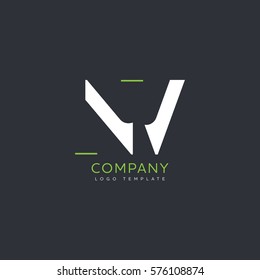 Letter N V initial logo