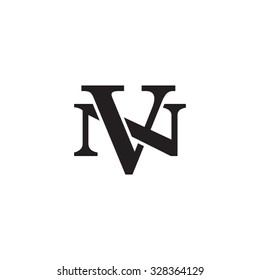 Logotipo del monograma de las letras N y V