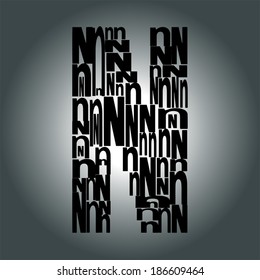 letter N. Vector illustration