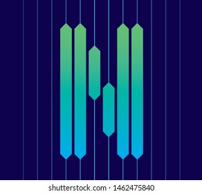 Letter N vector line. Creative minimalism logotype icon symbol