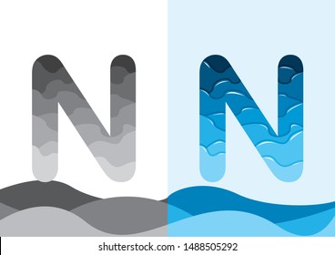 Letter N vector line logo design. Creative minimalism logotype icon symbol.