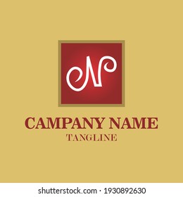 Letter N vector logo with a combination of red and gold colors suitable for all types of businesses.
