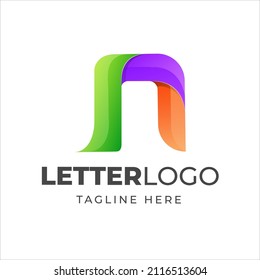 Letter N Vektor-Logo-Design mit farbigen Farbverlauf-Farben für Firmenfirmen oder persönliche Branding 