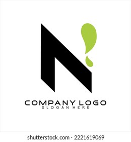 Letter N vector logo design with leaves.