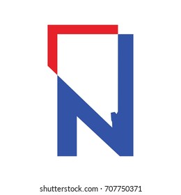 letter N vector logo. nevada map.