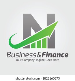 Letter N vector logo template, Colorful Letter N logo, Financial Company Logo, Financial Institute Advisors Logo Design Template Vector Icon