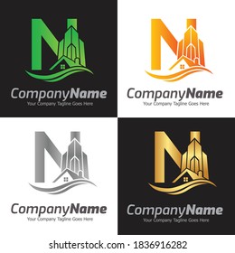 Letter N vector logo template, Colorful Letter N logo, Real Estate, Building and Construction Logo Design Template Vector Icon
