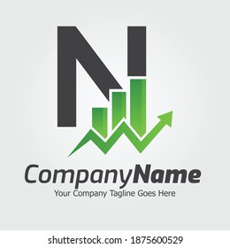 Letter N vector logo template, Colorful Letter N logo, Financial Company Logo, Financial Institute Advisors Logo Design Template Vector Icon