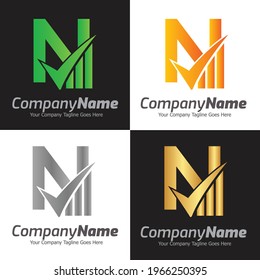 Letter N vector logo template, Colorful Letter N logo, Financial Company Logo, Financial Institute Advisors Logo Design Template Vector Icon