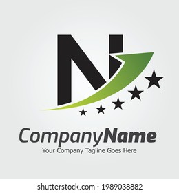 Letter N vector logo template, Colorful Letter N logo, Financial Company Logo, Financial Institute Advisors Logo Design Template Vector Icon