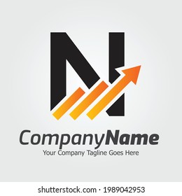 Letter N vector logo template, Colorful Letter N logo, Financial Company Logo, Financial Institute Advisors Logo Design Template Vector Icon