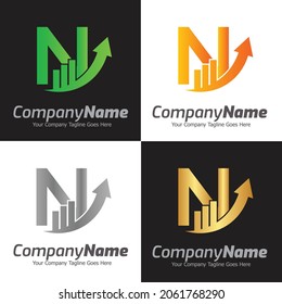 Letter N vector logo template, Colorful Letter N logo, Financial Company Logo, Financial Institute Advisors Logo Design Template Vector Icon