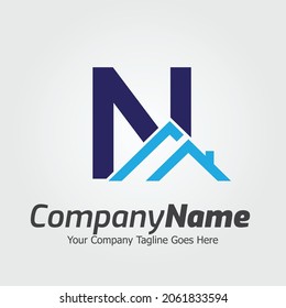 Plantilla de logotipo de vector de letra N, logotipo de letra colorida N, inmobiliario, logotipo de construcción e icono de diseño de vectores