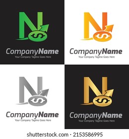 Letter N vector logo template, Colorful Letter N logo, Financial Company Logo, Financial Institute Advisors Logo Design Template Vector Icon