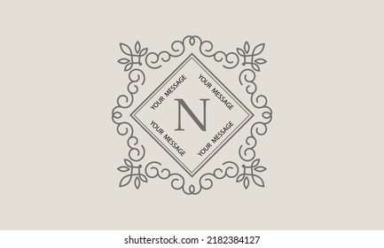 Letter N vector logo template (sign, symbol, emblem, ornament, monogram)