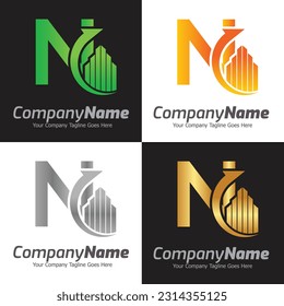 Letter N vector logo template, Colorful Letter N logo, Financial Company Logo, Financial Institute Advisors Logo Design Template Vector Icon